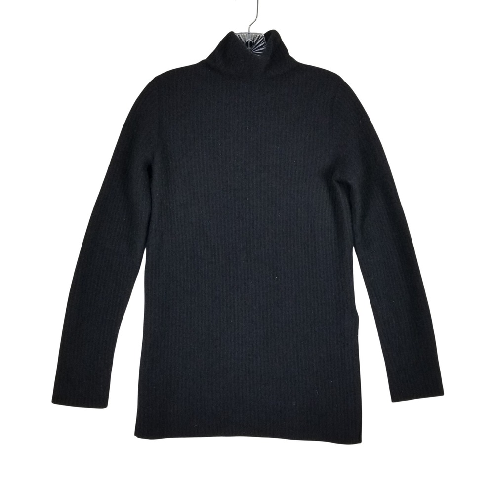 Vince Turtleneck Sweater Women Size S Black 100% Cashmere Ribbed Knit Pullover